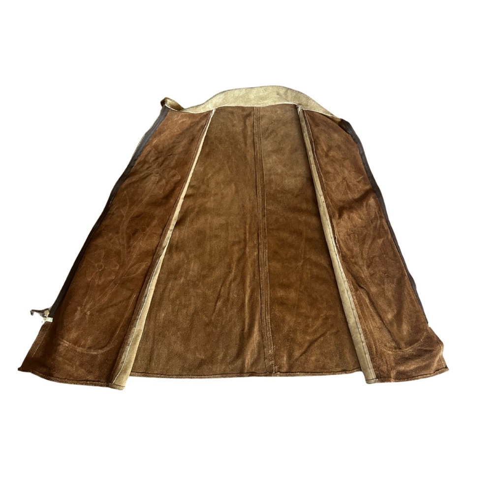 Vintage Floral Suede Cape - Picture 7 of 11